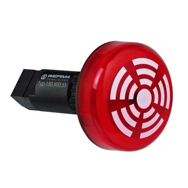 150.100.55 Werma  Combi Buzzer 150  24vDC øM22,5 1:RED 80dB(A) LED IP65 Continuous Tone